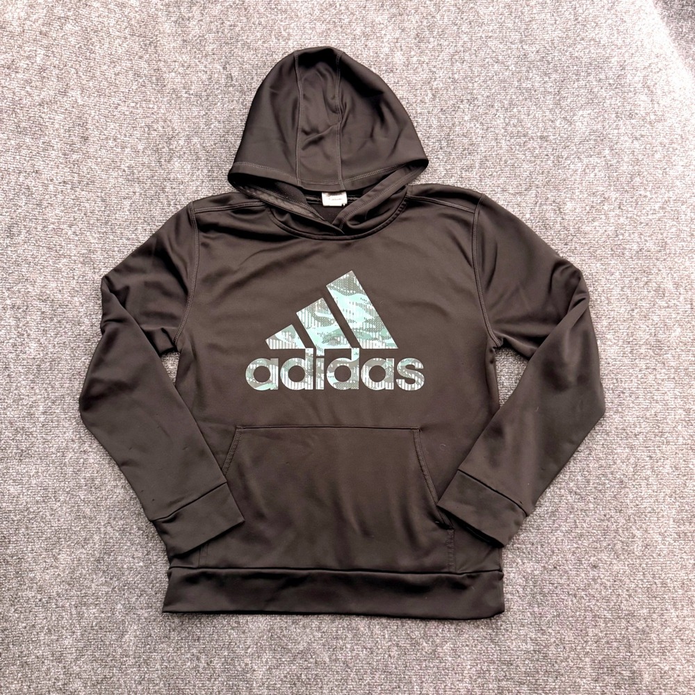 Adidas Kids Black Logo Hoodie Size Youth Large 14/16